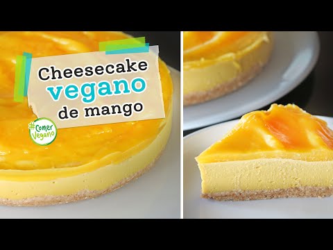Delicioso bizcocho de chocolate vegano con exquisita cobertura de mango.